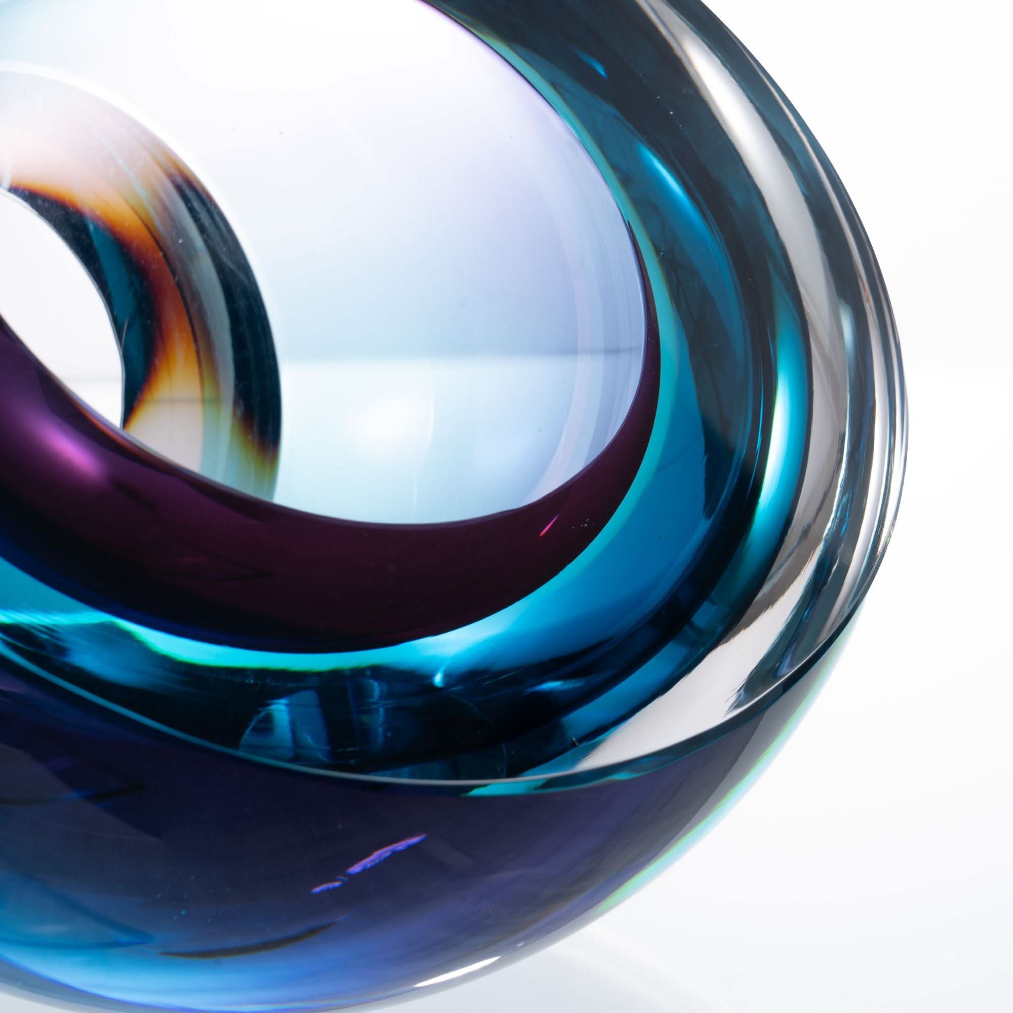 Iridescence--Blue Glass Sculpture