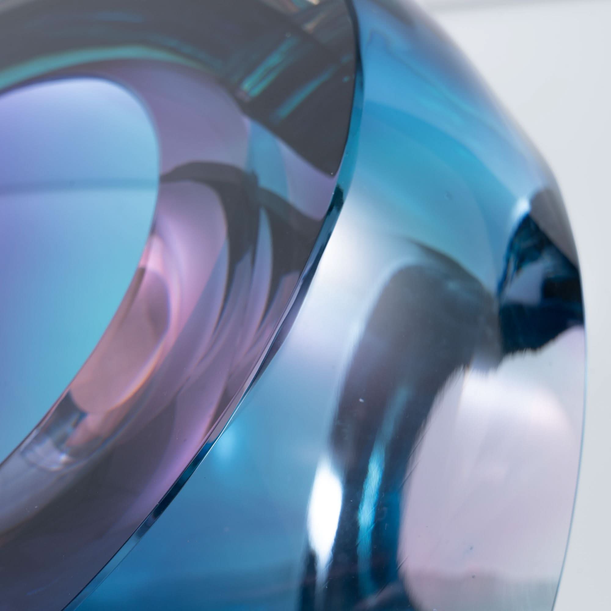 Iridescence--Blue Glass Sculpture