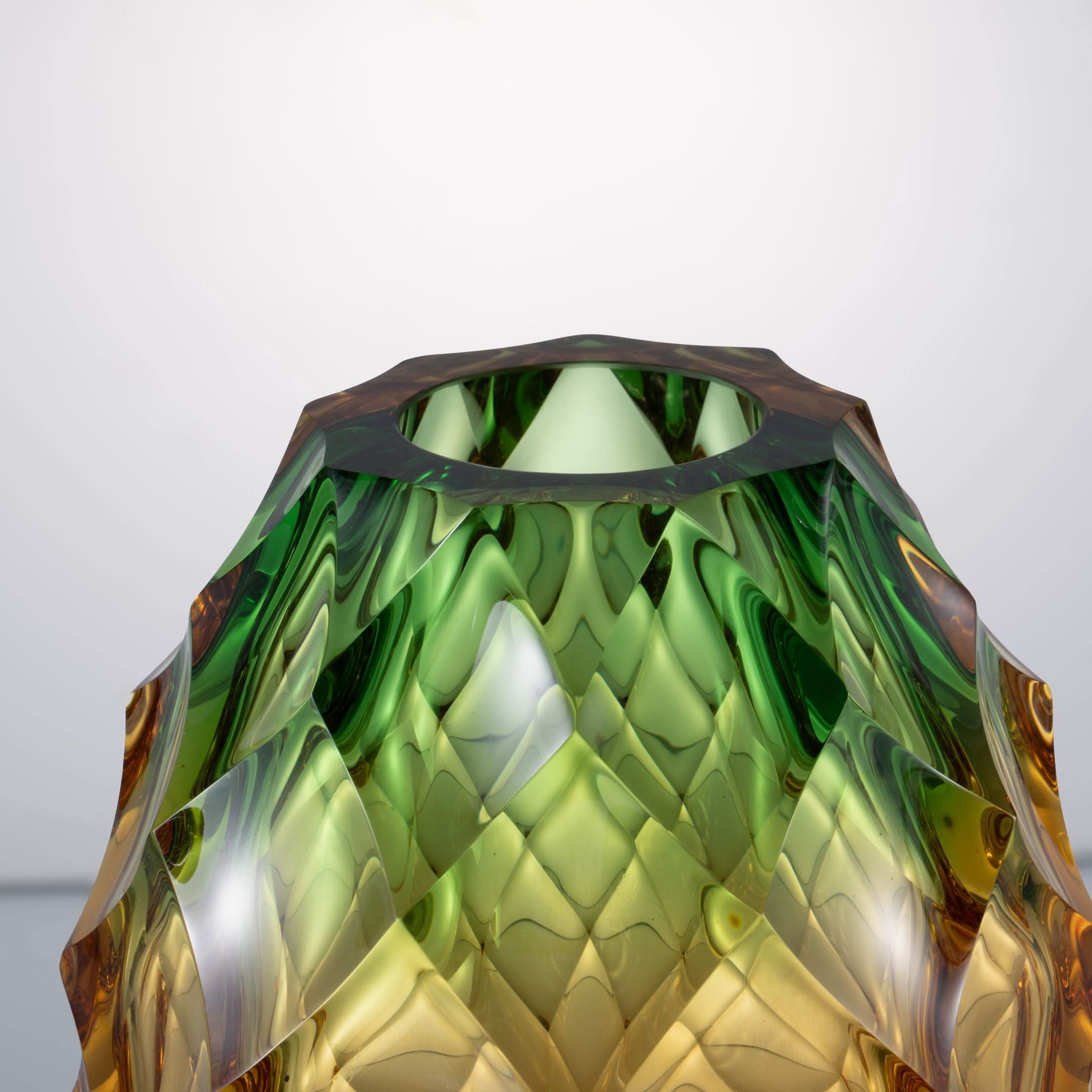 Pineapple Crown Glass Sculpture