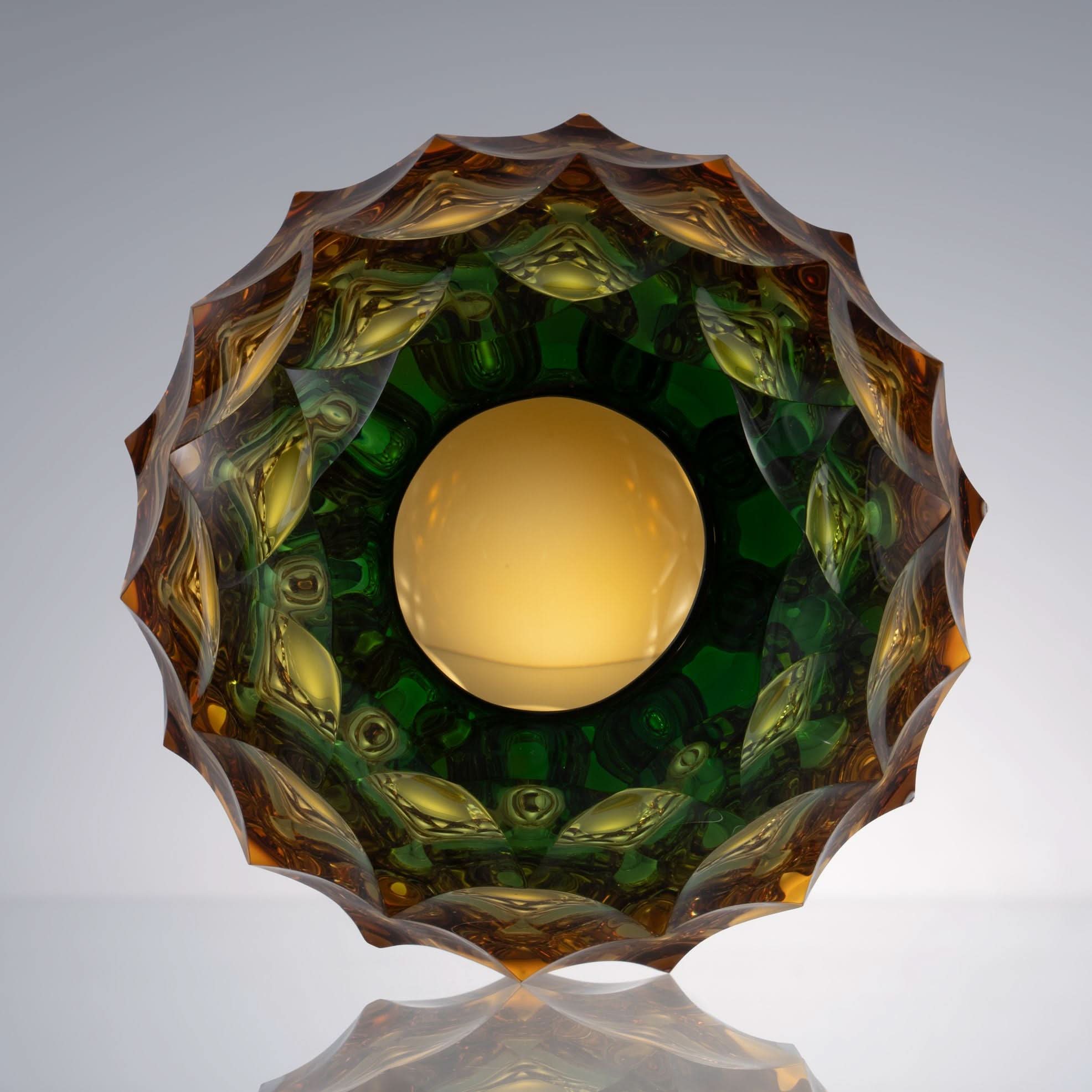 Pineapple Crown Glass Sculpture