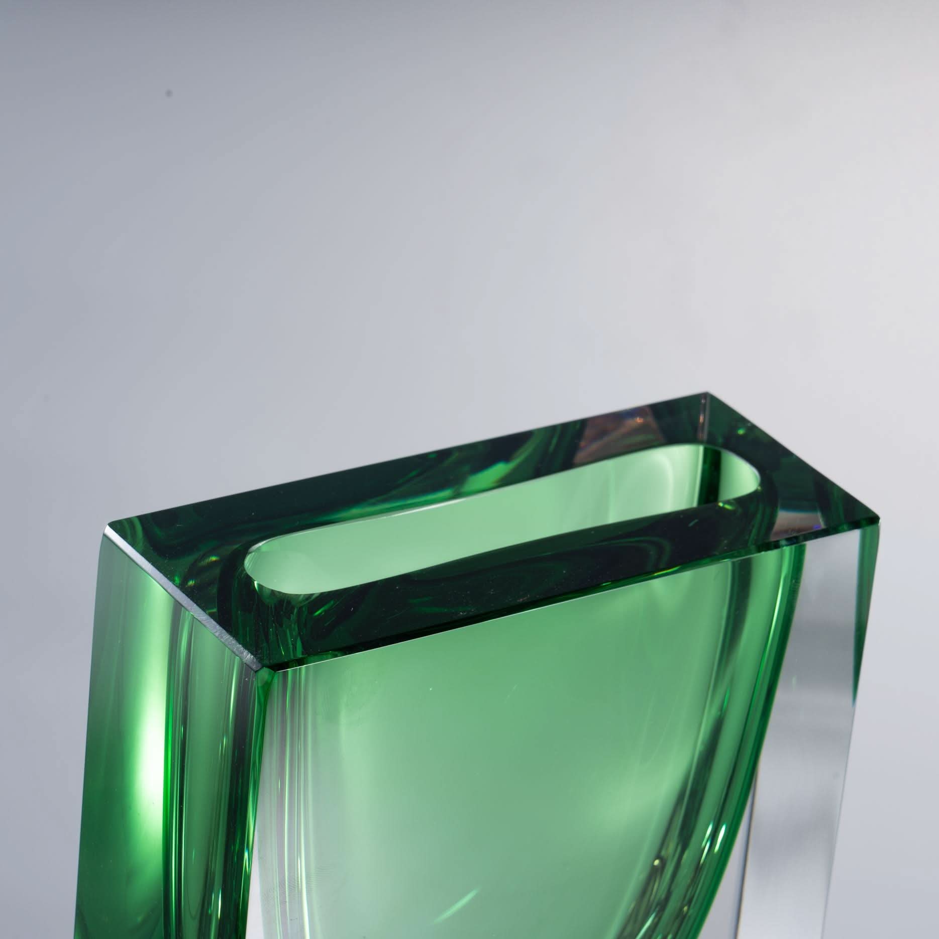 Atemporal--Green--T Glass Sculpture
