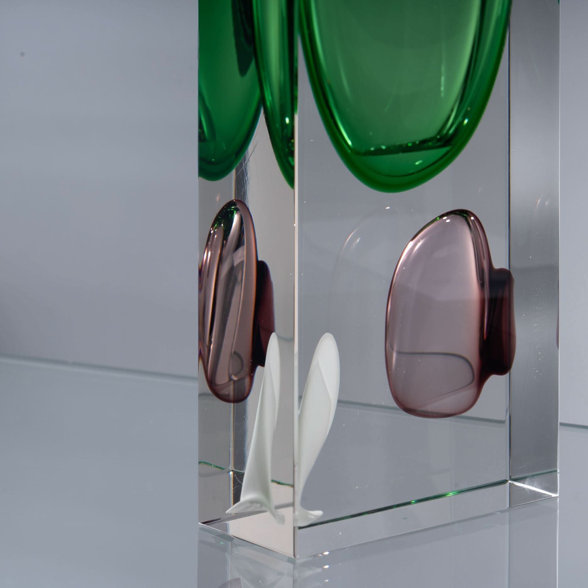 Atemporal--Green--T Glass Sculpture