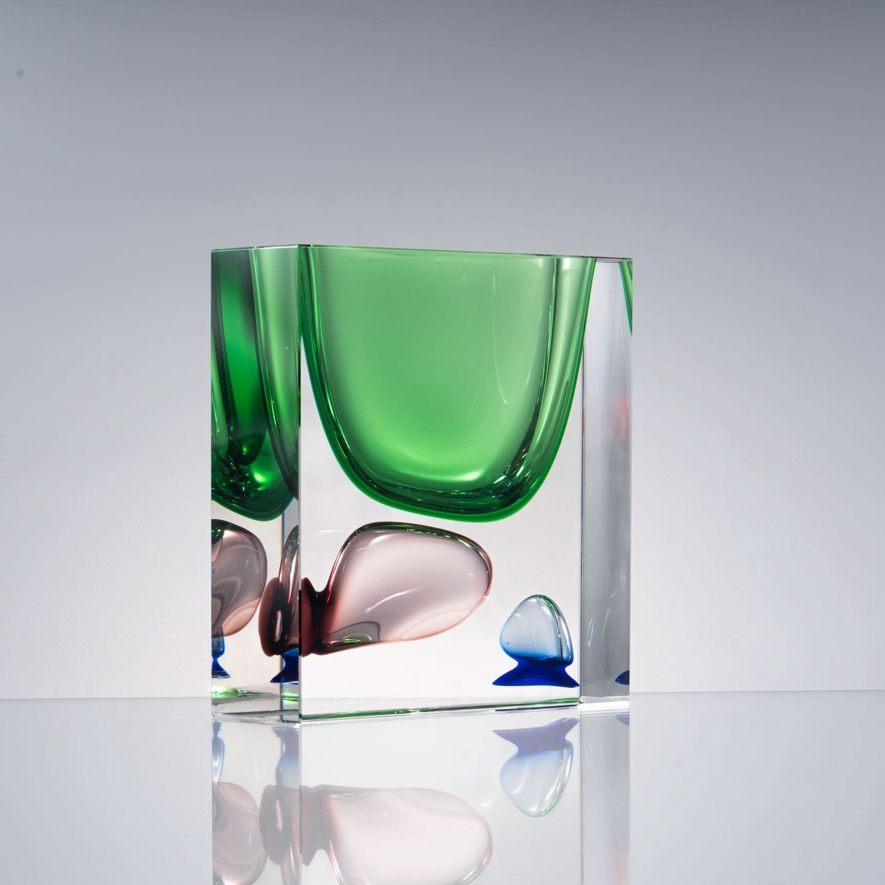 Atemporal--Green--S Glass Sculpture