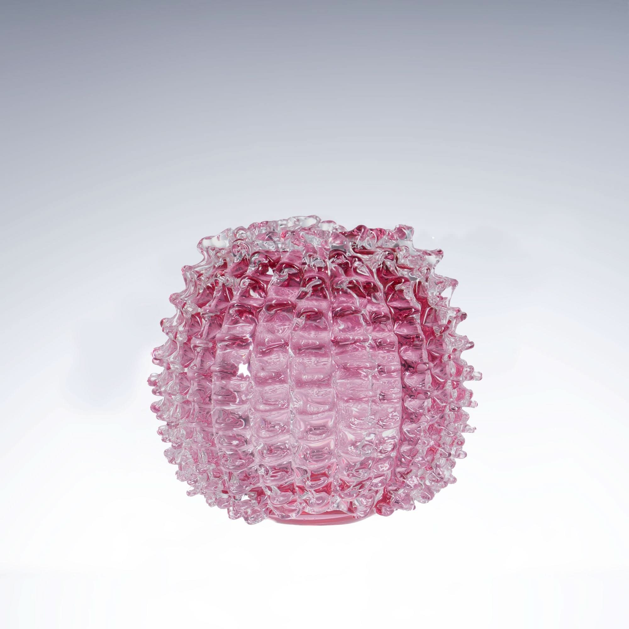 Urchin--Pink Glass Sculpture