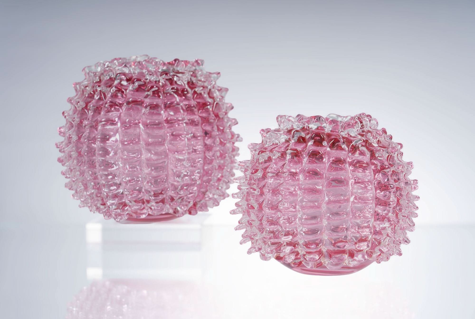 Urchin--Pink Glass Sculpture