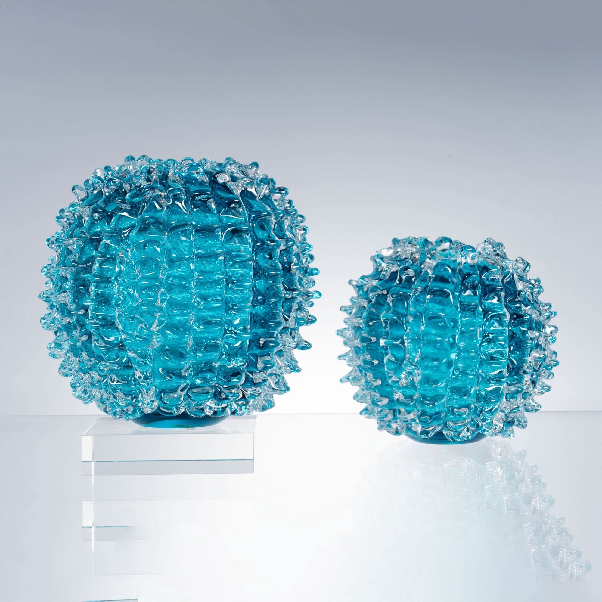 Urchin--Blue Glass Sculpture
