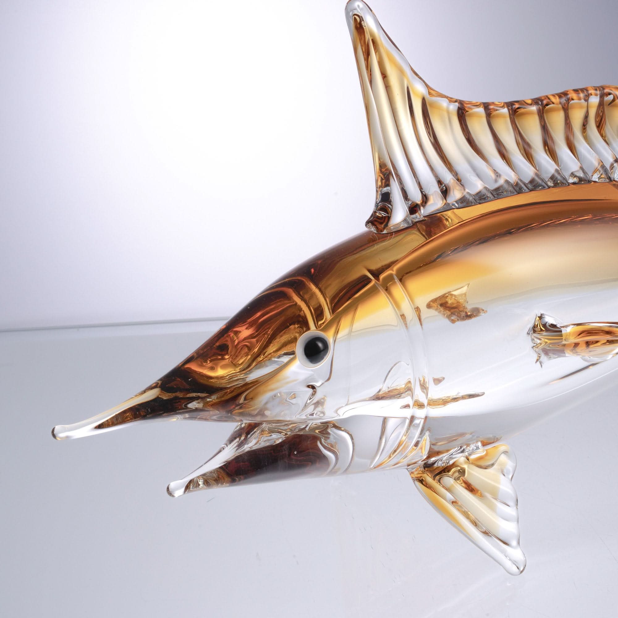 Golden Fins Glass Sculpture