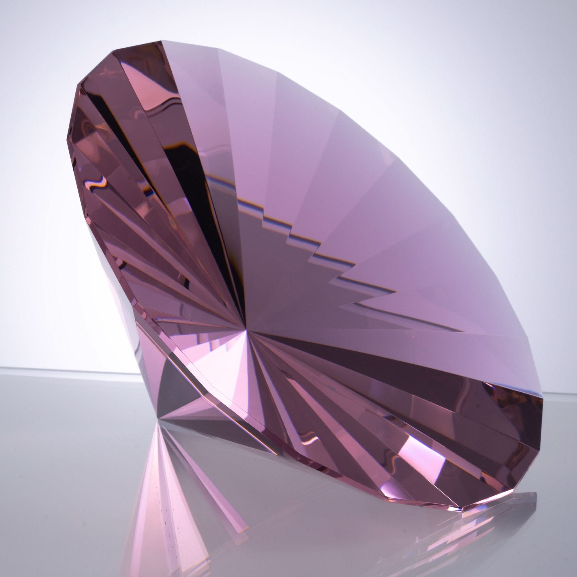 Mirror Mirage--Pink Glass Art Piece