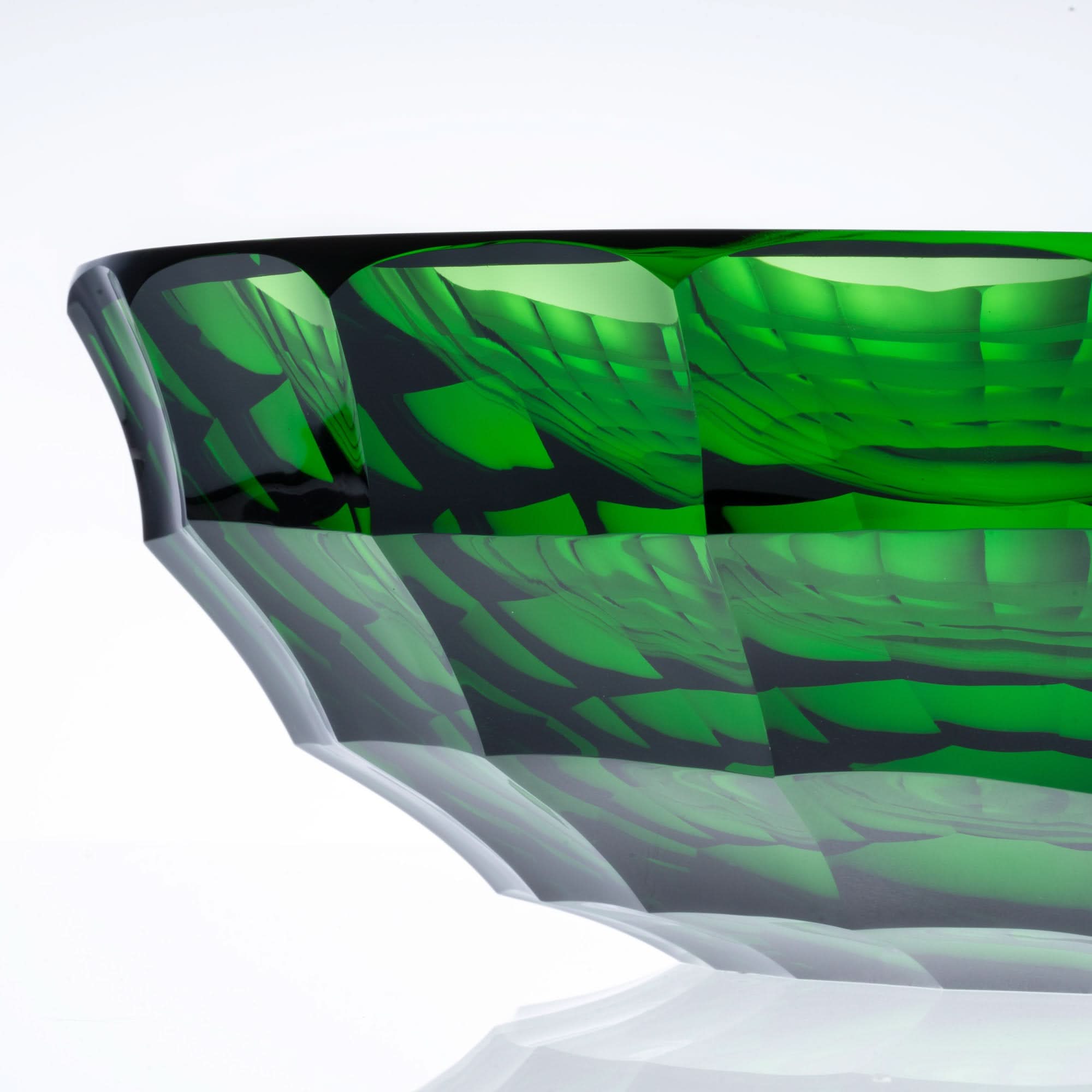 Lines of Light-Green Glass Sculpture