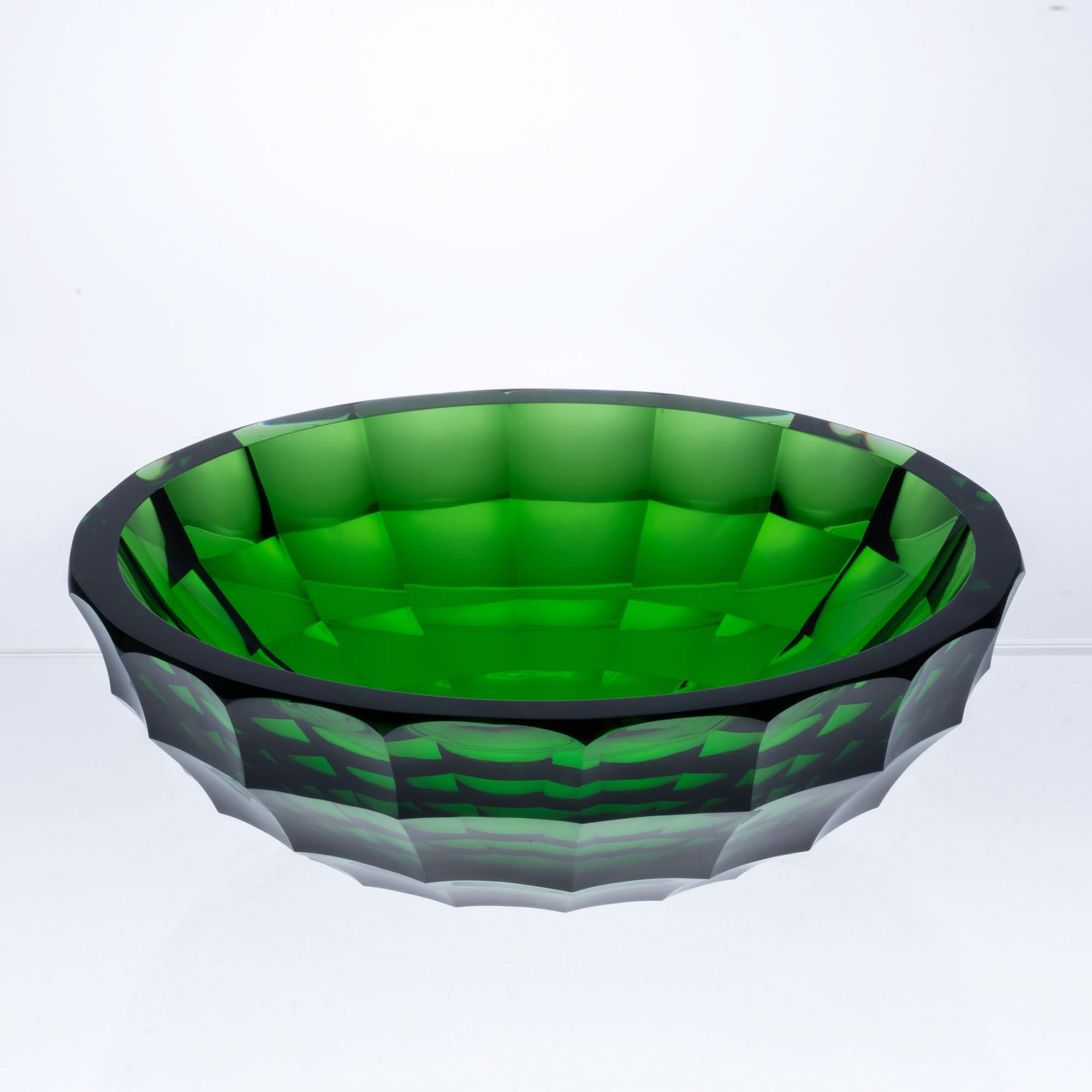 Lines of Light-Green Glass Sculpture