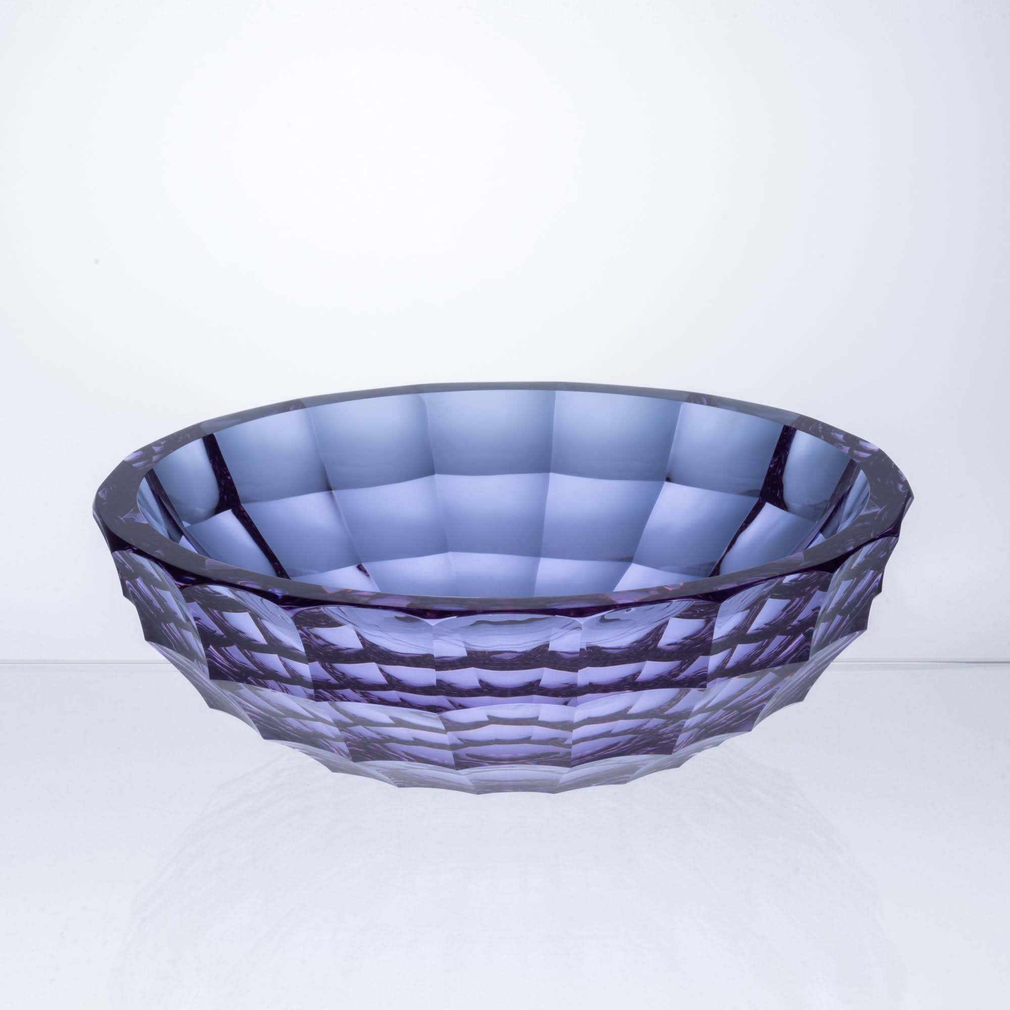 Lines of Light-Purple Glass Sculpture