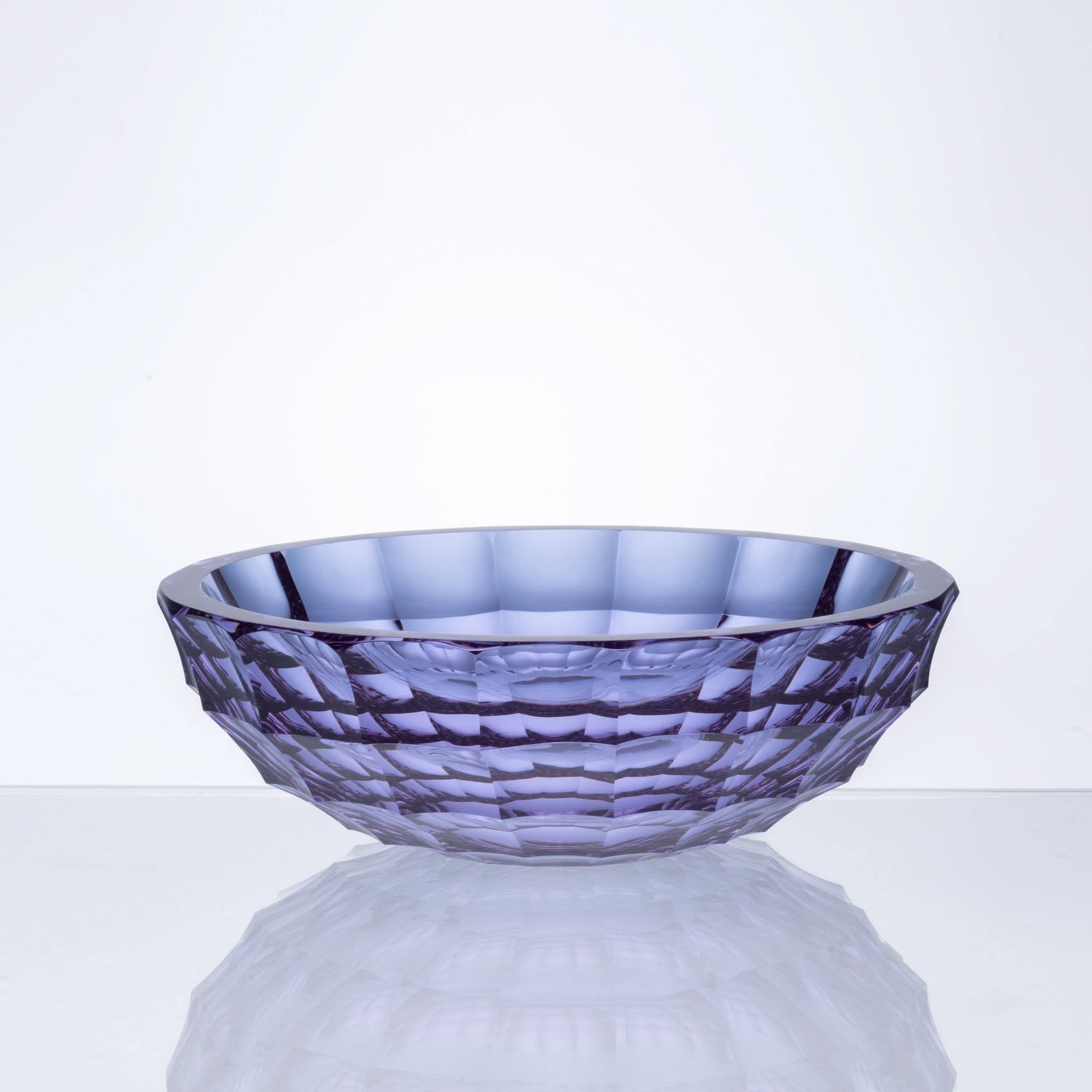 Lines of Light-Purple Glass Sculpture