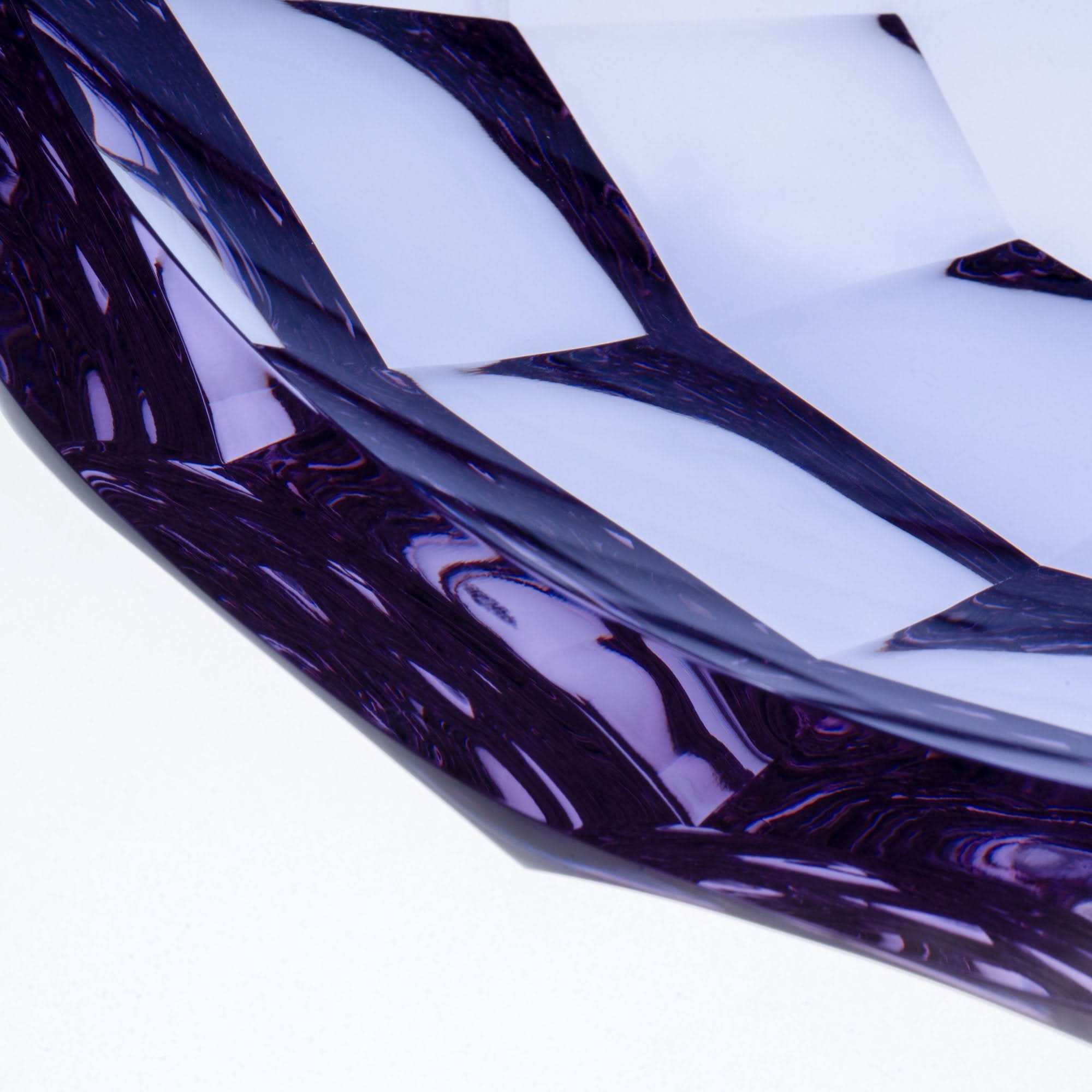 Lines of Light-Purple Glass Sculpture